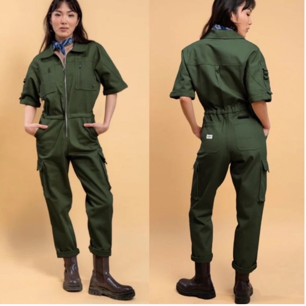 Olive Green Utility Jumpsuit